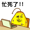 金馆长黄色的梨子流汗电脑前打字