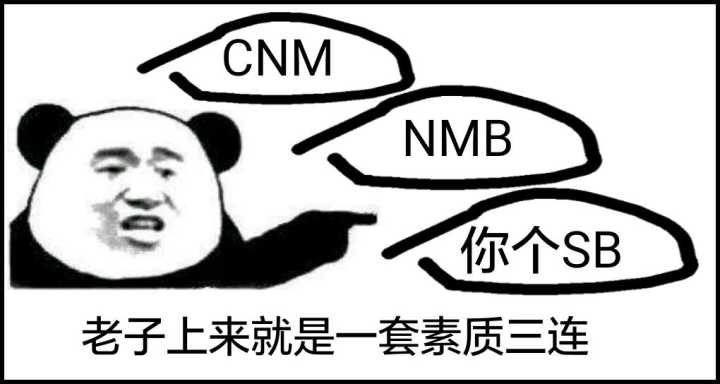 熊猫人,NMB,sb,CNM,三连,CNM,NMB,老子,熊猫,上来